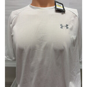 Under Armour Tech Tee Shirt Mens Medium White Activewear Performance Fabric NEW